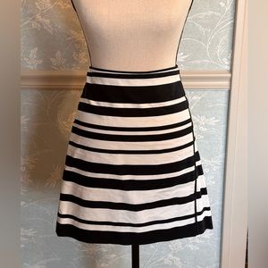 WHBM Black White striped skirt
